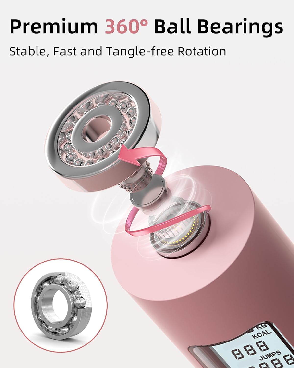 Cordless Weighted Jump Rope with Counter & LCD