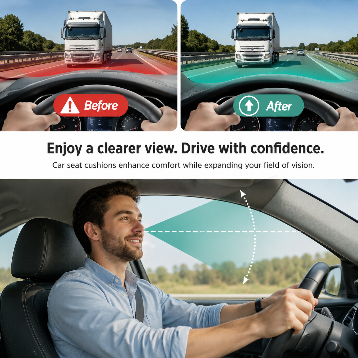 Eircore BackEase™ — Ergonomic Chair Cushion + Lumbar Backrest for Office, Car, Truck