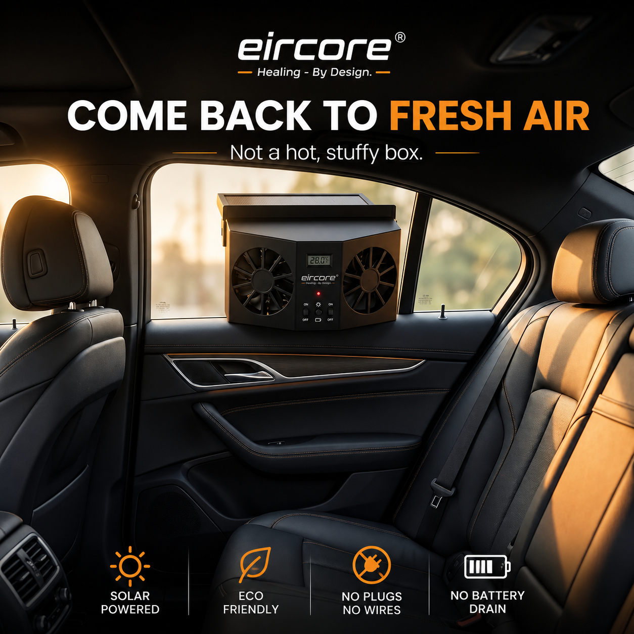 EirCore SolarFlow reduces trapped heat in parked cars