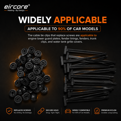 EirCore fastening clips replace screws — fit 90% of car models including fenders and engine guards