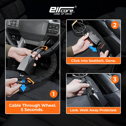Eircore ArmorLock™ — Steering & Seatbelt Anti-Theft in 5 Seconds