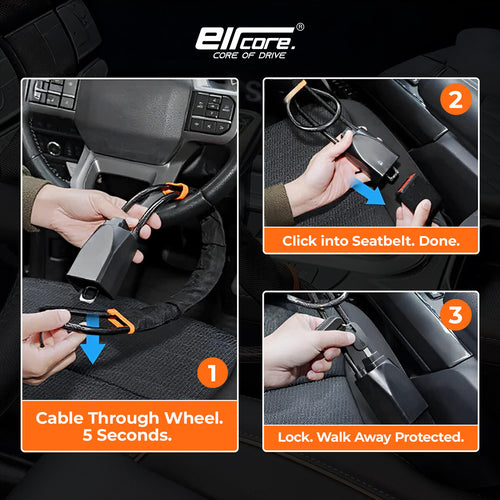 Eircore ArmorLock™ — Steering & Seatbelt Anti-Theft in 5 Seconds