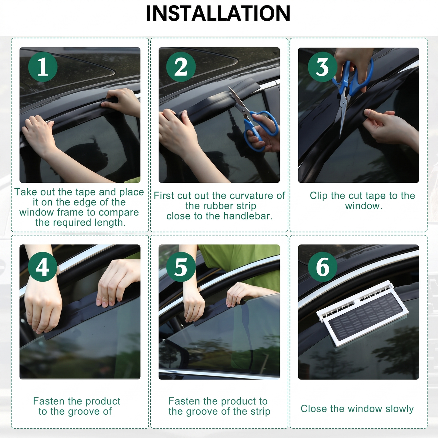 EirCore SolarFlow solar-powered car fan installation