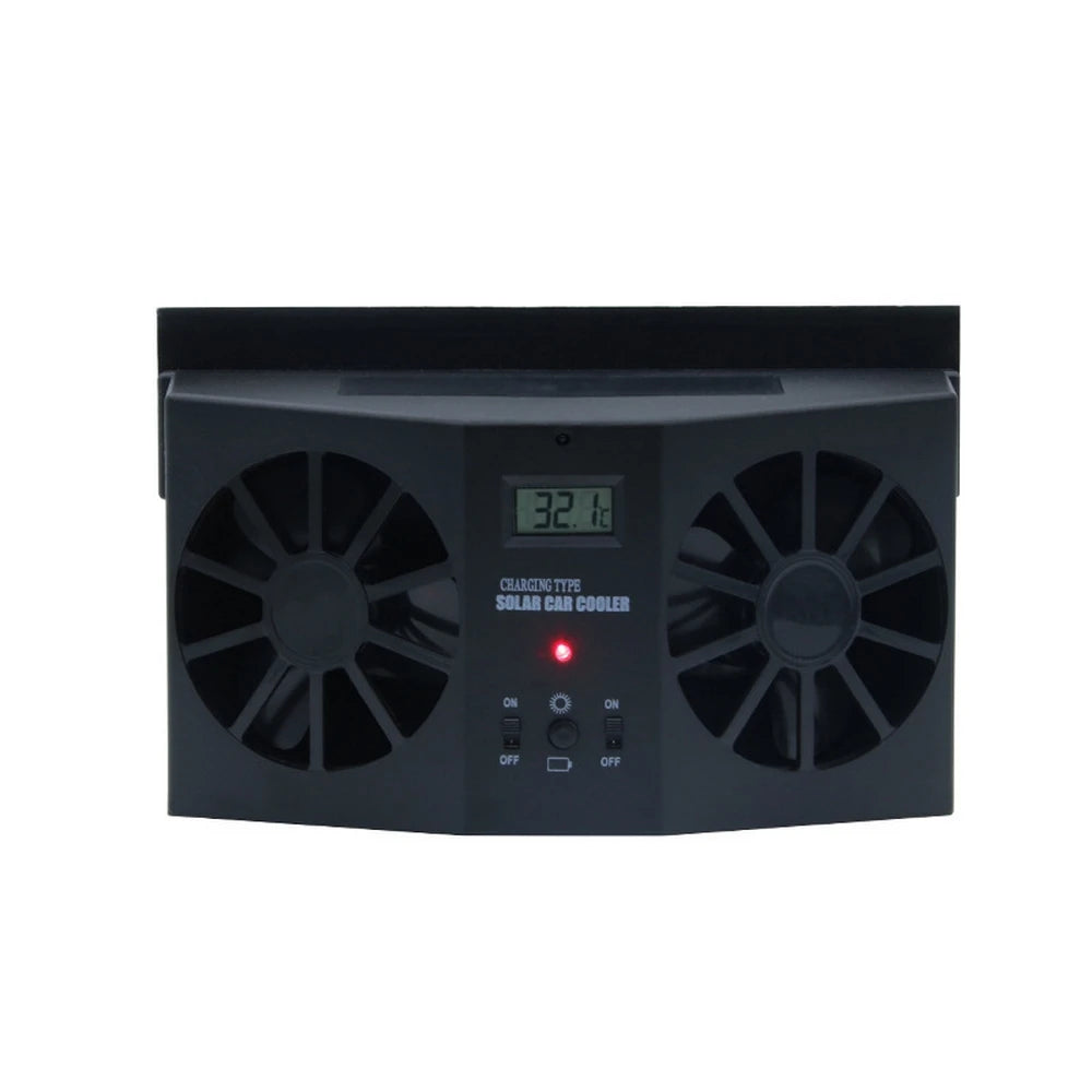 EirCore SolarFlow solar car window ventilator — Black