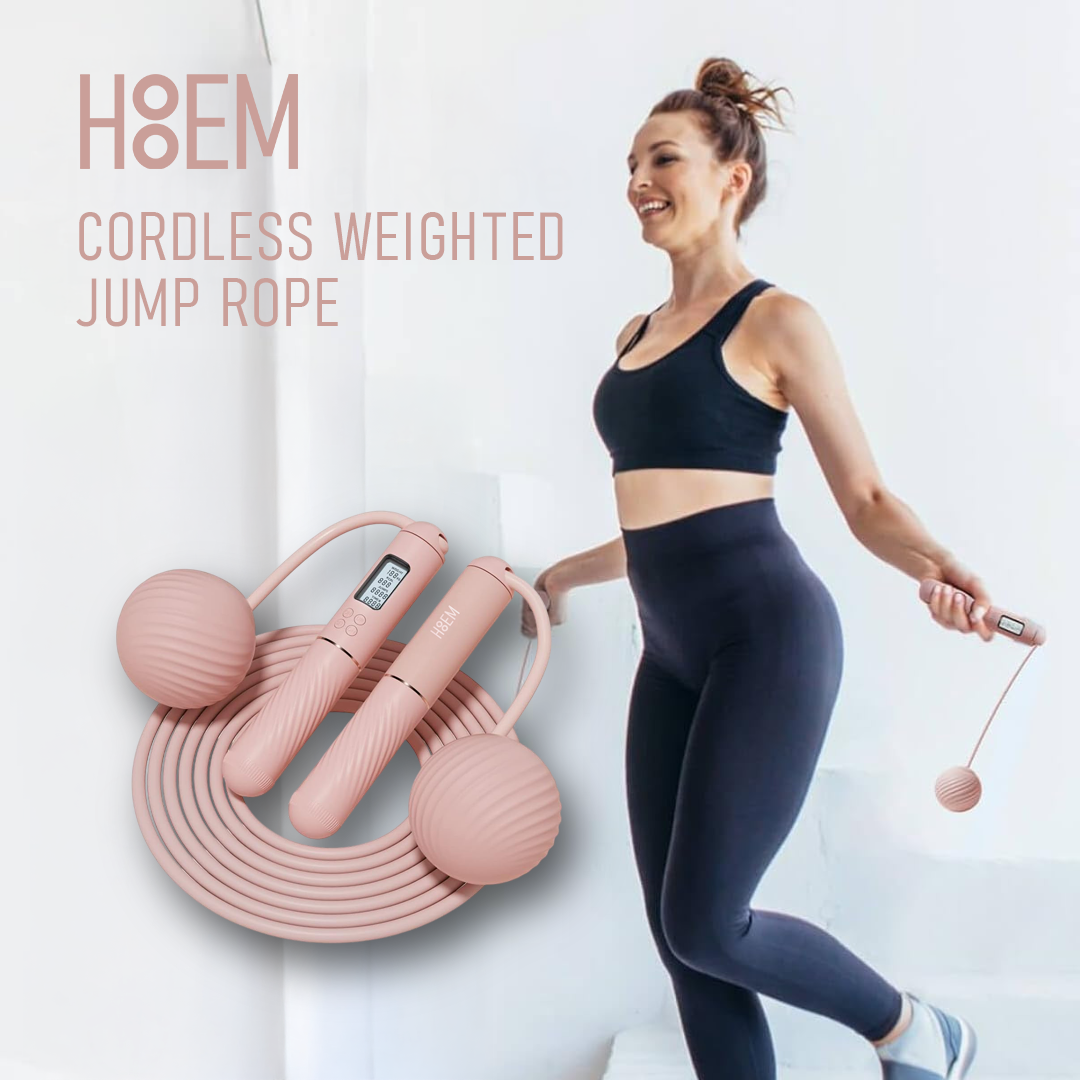 Cordless Weighted Jump Rope with Counter & LCD
