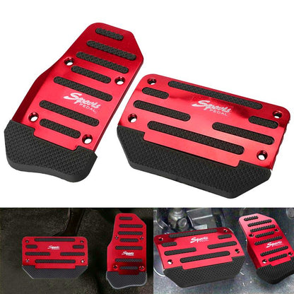 Red non-slip gas and brake pedal cover set