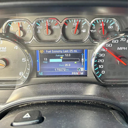 Verified buyer photo — driver display shows V8 mode locked at 175,072 miles with EirCore installed