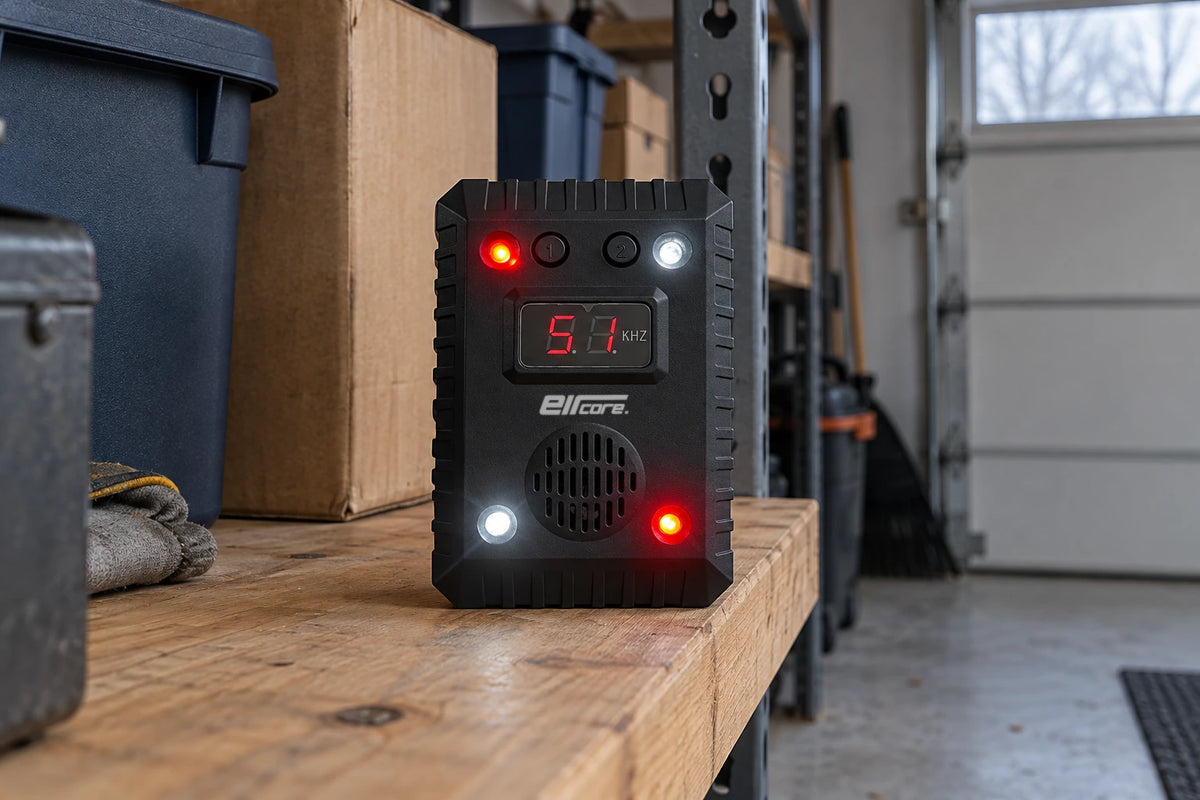 RodentPulse on a garage shelf